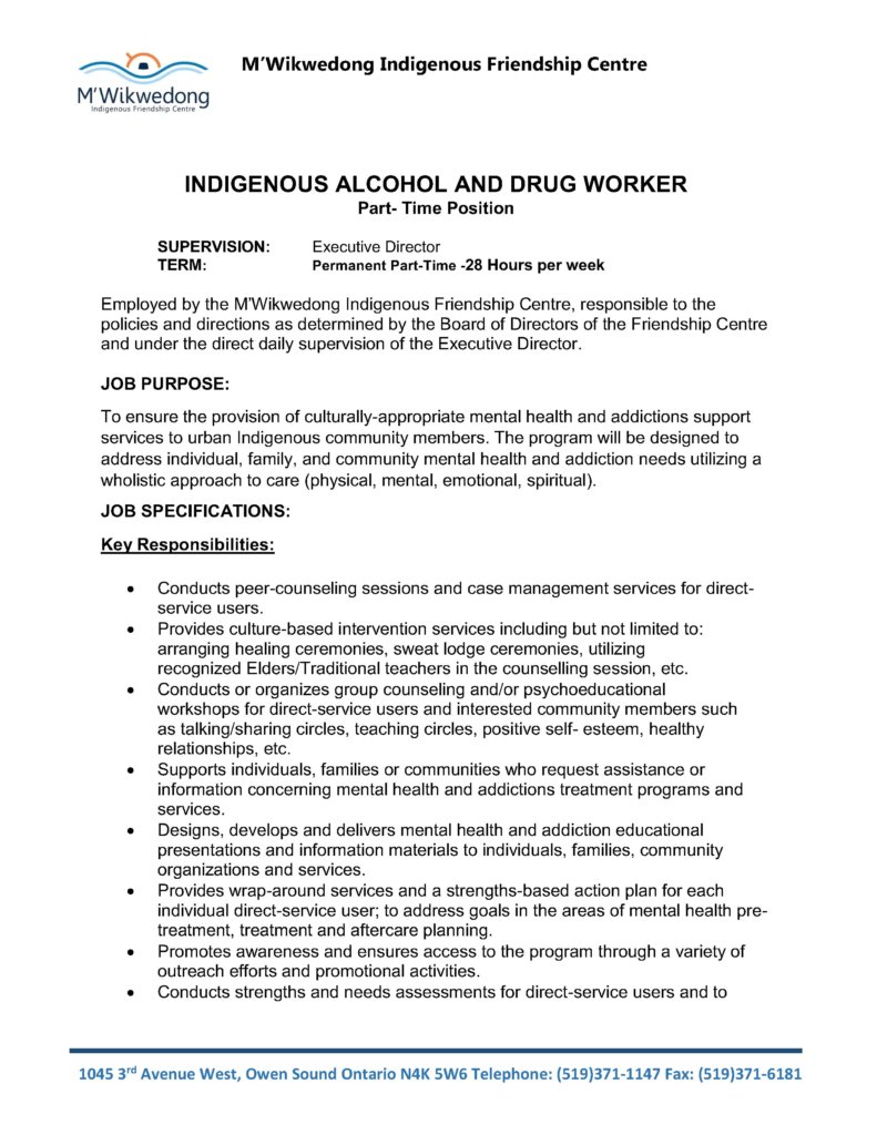 Indigenous Alcohol and Drug Worker 2022 - Job posting_1