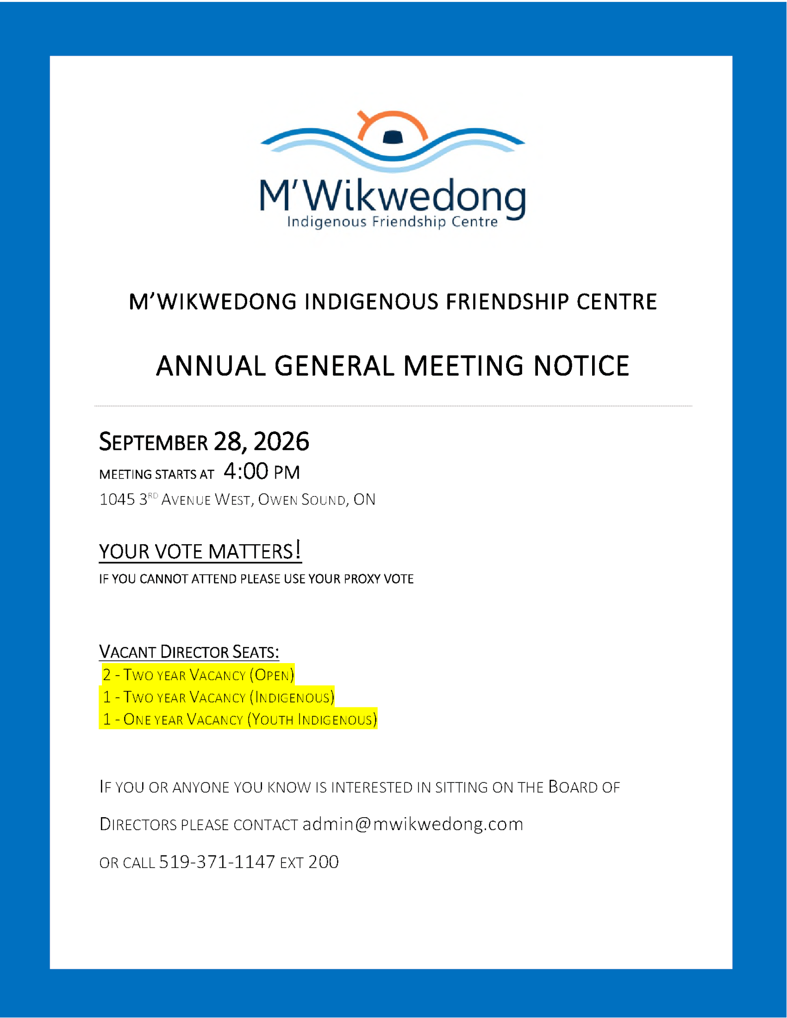 AGM meeting notice 2026